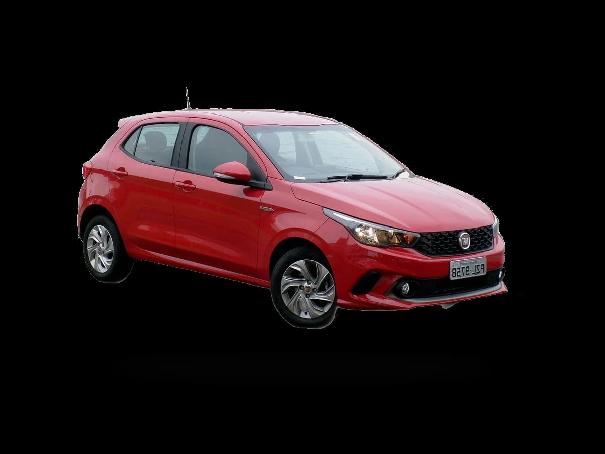 Fiat Argo vermelho — Frente 3/4