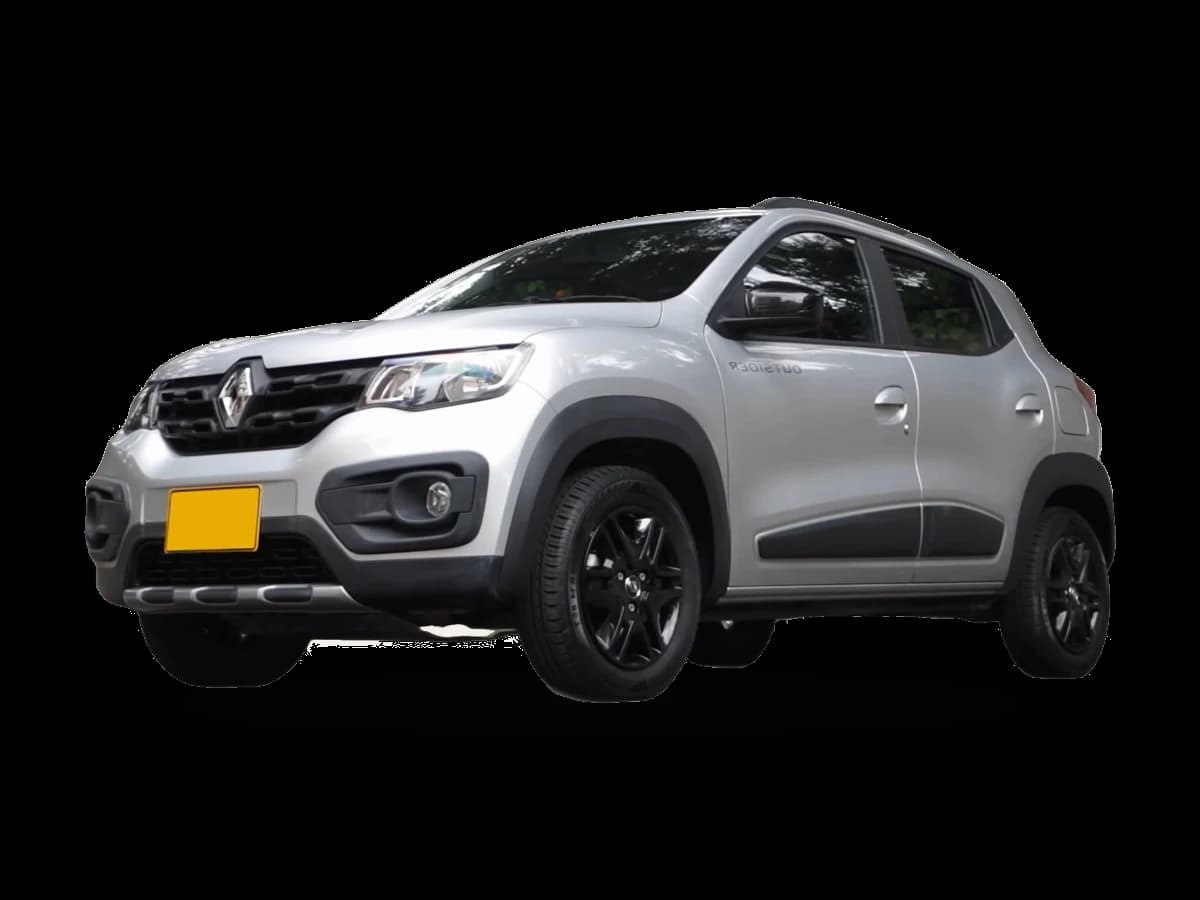 Renault Kwid prata — Frente 3/4