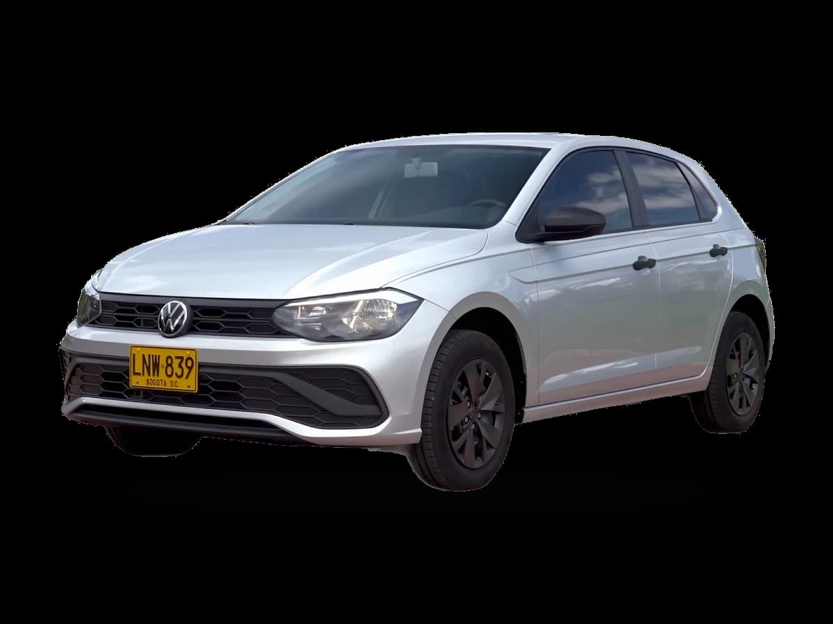 Volkswagen Polo prata — Frente 3/4