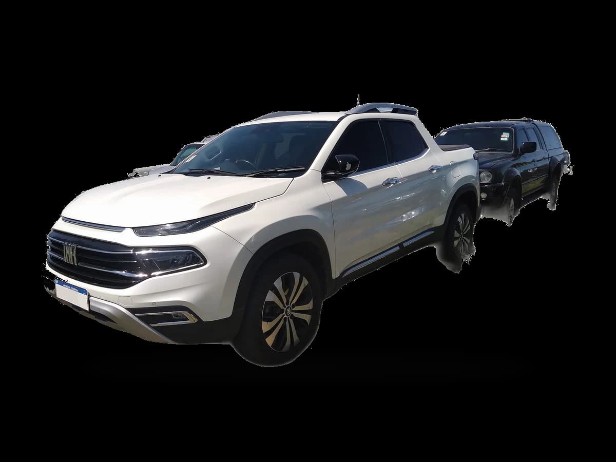 Fiat Toro branco — Frente 3/4