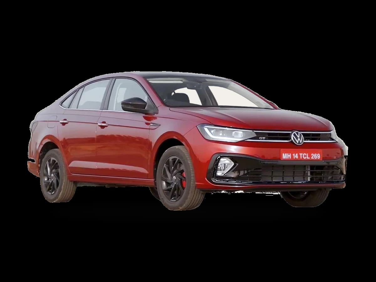 Volkswagen Virtus vermelho — Frente 3/4